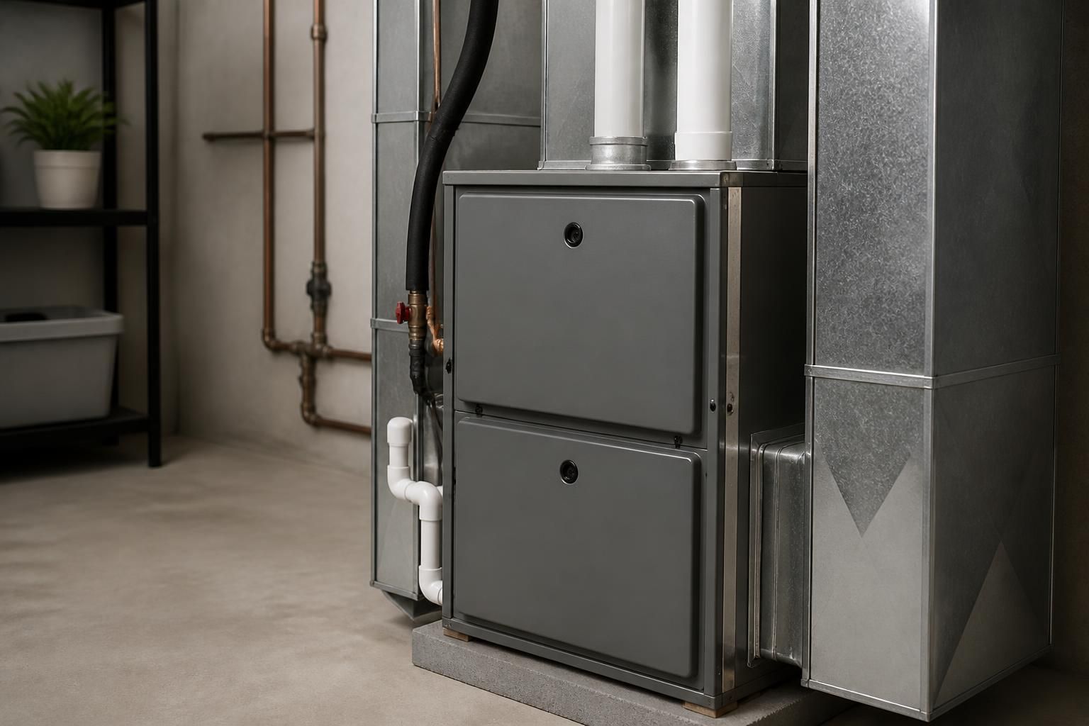 Well-maintained HVAC system in a clean mechanical space.